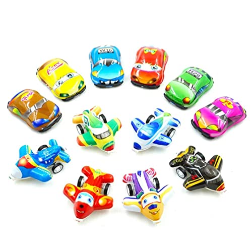 12 Pcs Pull Back Mini Cars and Airplane Mix Set Kids Cumpleaños Fiesta Cumpleaños Rellenos Regalo Bolsa Regalo Juguetes Fiesta Regalo