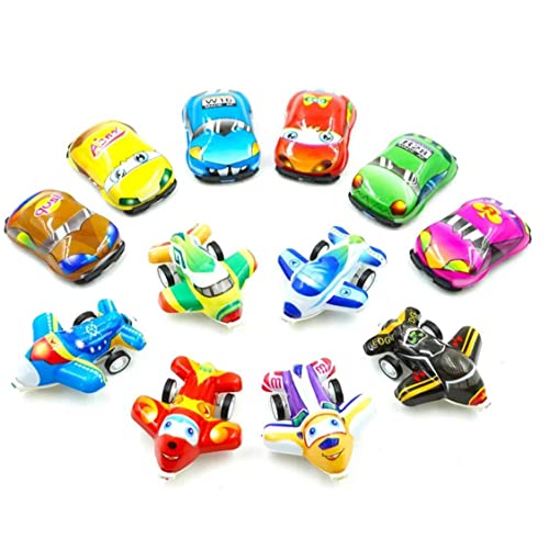 12 Pcs Pull Back Mini Cars and Airplane Mix Set Kids Cumpleaños Fiesta Cumpleaños Rellenos Regalo Bolsa Regalo Juguetes Fiesta Regalo