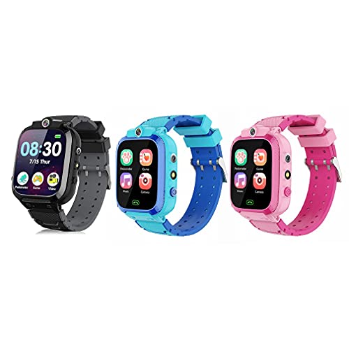 1.44"Reloj Inteligente para niños y niñas Juego Smartwatch Cámara Doble Grabadora de Video Reproductor de música Educación para niños Juguetes Rosa 1.44"