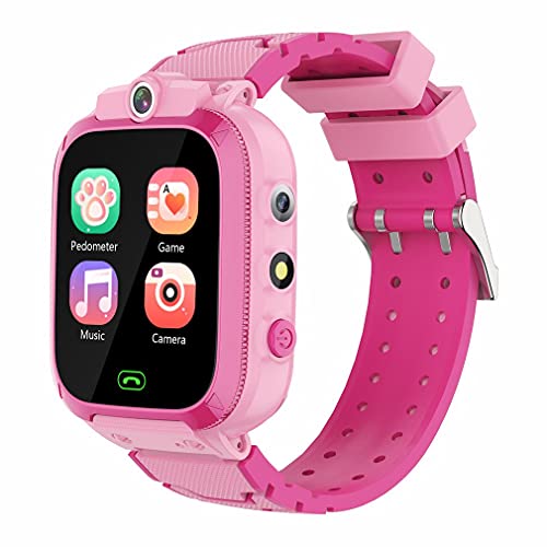 1.44"Reloj Inteligente para niños y niñas Juego Smartwatch Cámara Doble Grabadora de Video Reproductor de música Educación para niños Juguetes Rosa 1.44"