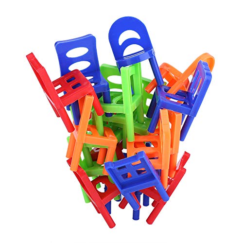 18 unids / Set Silla Juguete De Plástico Mini Puzzle Multijugador Juegos de Apilamiento Aprendizaje Interesante Juguetes de Equilibrio Inteligentes para Juego de Fiesta Familiar