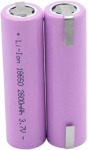 18650 3.7V 2600mAH Li-Ion Baterías Planas Planas baterías de Larga duración con 2 pestañas para la Torch Power Bank Gamepad