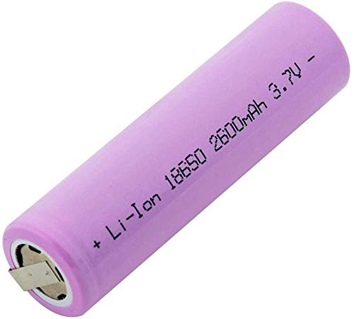 18650 3.7V 2600mAH Li-Ion Baterías Planas Planas baterías de Larga duración con 2 pestañas para la Torch Power Bank Gamepad