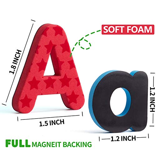 192 Piezas Letras Magnéticas en Gomaespuma de Colores con Formas Geométricas, Símbolos y Números - Imanes del Alfabeto Educativos para Niños de Preescolar para Aprender Jugar o Pegar en la Nevera