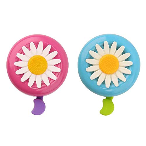 2 Pcs Campanas de Bicicleta para Niños, Timbre de Bicicleta Niños, Campanas de Bicicleta con Forma de Girasol para Niñas, Campanas de Bicicleta para niños pequeños, Regalo para niños y niñas