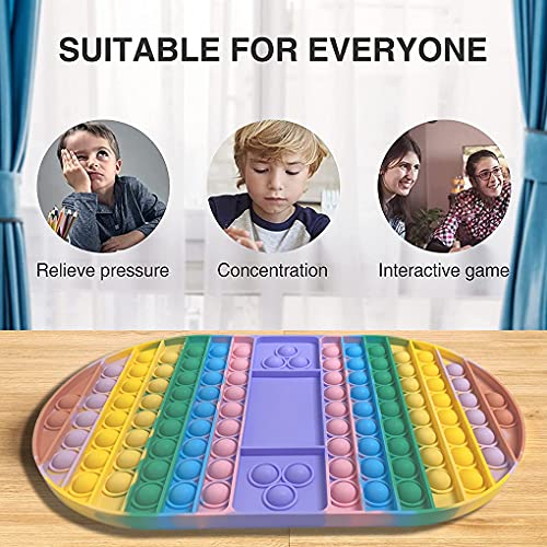 23GUANYI Big Size Push Game Fidget Toy, Pop It Sensory Toys, Rainbow Chess Board Push Bubble Popper Fidget, Fidgets Juguetes Sensoriales Alivio del Estrés Juego