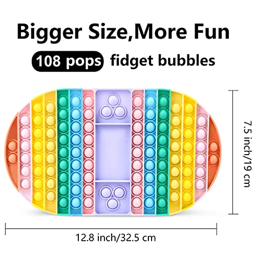 23GUANYI Big Size Push Game Fidget Toy, Pop It Sensory Toys, Rainbow Chess Board Push Bubble Popper Fidget, Fidgets Juguetes Sensoriales Alivio del Estrés Juego