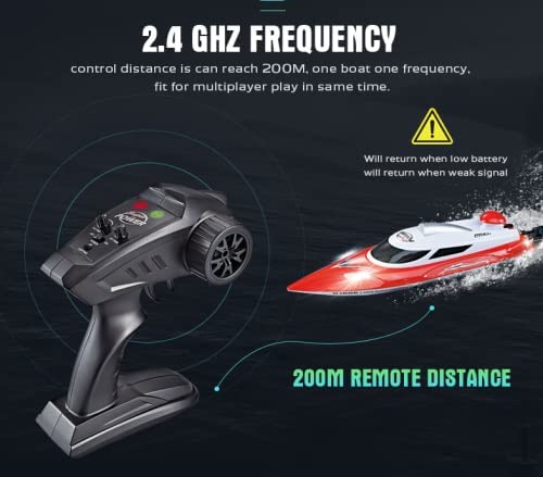 2.4G RC Boat Remote Control Boat for Pools and Lakes 27Mph Fast RC Boats with Light Play at Night for Adults and Kids Birthday Christmas Surprise Gifts for Children (1 Battery)