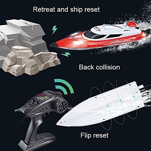 2.4G RC Boat Remote Control Boat for Pools and Lakes 27Mph Fast RC Boats with Light Play at Night for Adults and Kids Birthday Christmas Surprise Gifts for Children (1 Battery)