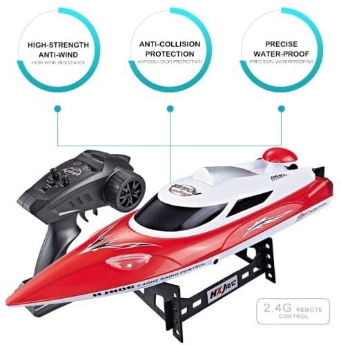 2.4G RC Boat Remote Control Boat for Pools and Lakes 27Mph Fast RC Boats with Light Play at Night for Adults and Kids Birthday Christmas Surprise Gifts for Children (1 Battery)