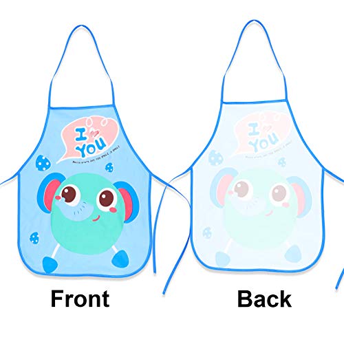 2Pcs Delantal Cocina para Niños, Impermeable Elefante Lindo Delantal Infantil Ropa de Chef para 3-7 Años, Delantal Infantil Pintura para Pintar, Hornear, Cocina, Escuela, Hecho a Mano, Ropa de Dibujo