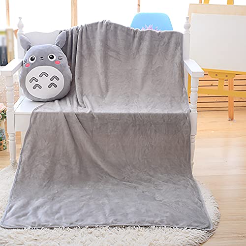 3 en 1 Almohada Suave de Juguete de Peluche multifunción con Manta Totoro Peluche Animales de Juguete Relleno Almohada Totoro Mano Cojín Caliente Niños Anime Figura Juguete,Round,Large