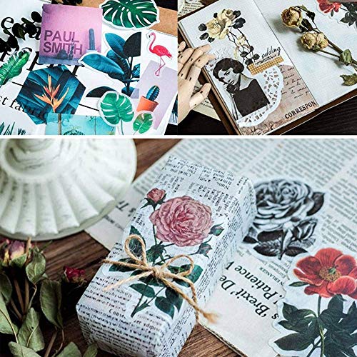 300 pcs Pegatinas Autoadhesivas para Manualidades,Pegatinas de Plantas Naturales para DIY Manualidades Decoración Scrapbooking Álbumes de Recortes Calendarios Tarjetas de Felicitación Regalos