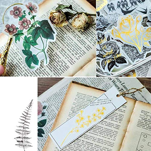 300 pcs Pegatinas Autoadhesivas para Manualidades,Pegatinas de Plantas Naturales para DIY Manualidades Decoración Scrapbooking Álbumes de Recortes Calendarios Tarjetas de Felicitación Regalos