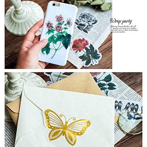 300 pcs Pegatinas Autoadhesivas para Manualidades,Pegatinas de Plantas Naturales para DIY Manualidades Decoración Scrapbooking Álbumes de Recortes Calendarios Tarjetas de Felicitación Regalos