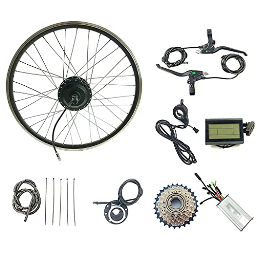 36V350W Kit De Conversión De Bicicleta Eléctrica, Motor Sin Escobillas, Kit De Conversión De Bicicleta Eléctrica, Buje Trasero, Motor, Rueda, Kit EBIKE Con Pantalla LCD3 Con Radio Y Llanta,24inch