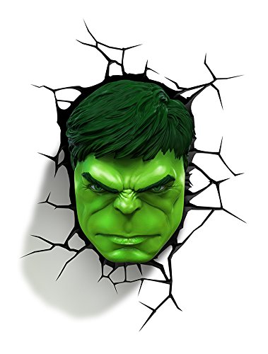 3D Light FX Marvel Hulk 3D Deco LED lámpara de Pared