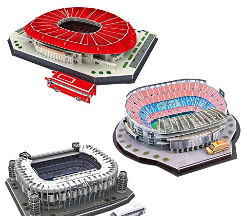 3D Tridimensional Puzzle World Cup NOU Camp Stadium Construction Building Juguete 6-12 años Jigsaw Modelo Kit Fun Educational Juego Regalo para niños Chicas