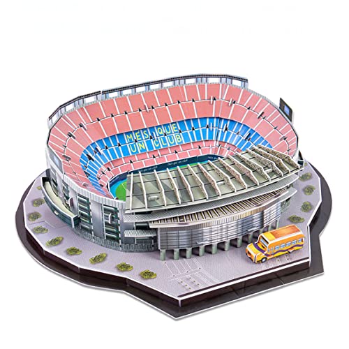 3D Tridimensional Puzzle World Cup NOU Camp Stadium Construction Building Juguete 6-12 años Jigsaw Modelo Kit Fun Educational Juego Regalo para niños Chicas