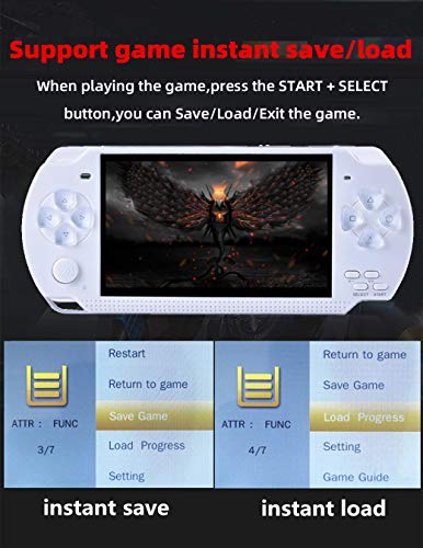 4.3 pulgadas mp3 mp4 consola de videojuegos incorporada 1320 juegos nostálgicos clásicos compatibles con 9 juegos simuladores compatibles video/música/dv/dc/E-book revive buenos recuerdos (blanco)