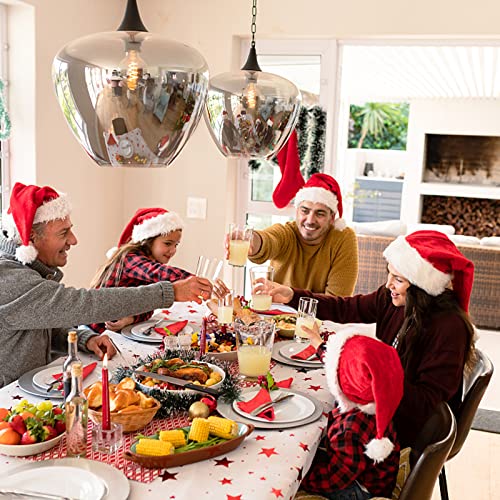 4Pcs Gorro de Papá Noel, Gorro de Navidad para Adultos, Gorro Navideño para Niño, Fiesta de Navidad Gorro de Confort Suministros de Fiesta Festiva de año Nuevo