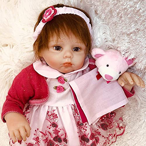 50cm Realista Reborn Doll Real Touch Realista Muñeca recién Nacida Vinilo de Silicona Suave 20 Pulgadas Muñeca Linda de la niña pequeña con Chupete de imán Gratis