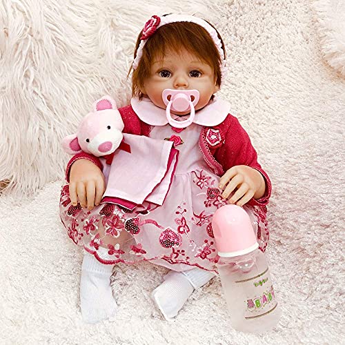 50cm Realista Reborn Doll Real Touch Realista Muñeca recién Nacida Vinilo de Silicona Suave 20 Pulgadas Muñeca Linda de la niña pequeña con Chupete de imán Gratis