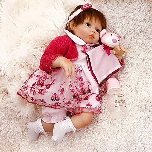 50cm Realista Reborn Doll Real Touch Realista Muñeca recién Nacida Vinilo de Silicona Suave 20 Pulgadas Muñeca Linda de la niña pequeña con Chupete de imán Gratis