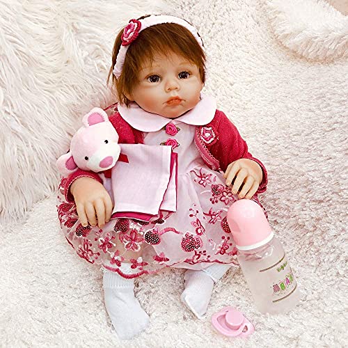 50cm Realista Reborn Doll Real Touch Realista Muñeca recién Nacida Vinilo de Silicona Suave 20 Pulgadas Muñeca Linda de la niña pequeña con Chupete de imán Gratis