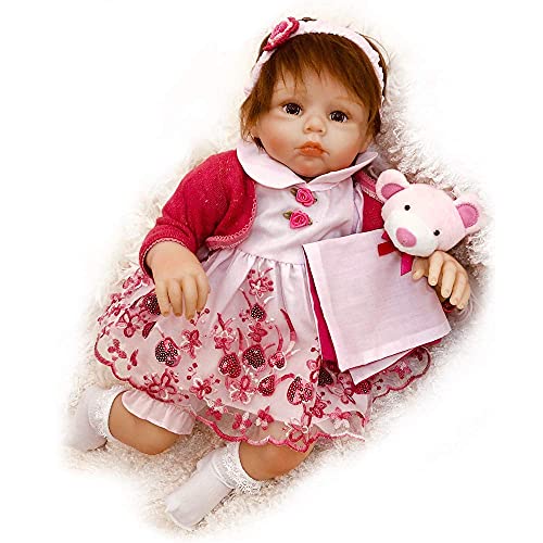 50cm Realista Reborn Doll Real Touch Realista Muñeca recién Nacida Vinilo de Silicona Suave 20 Pulgadas Muñeca Linda de la niña pequeña con Chupete de imán Gratis