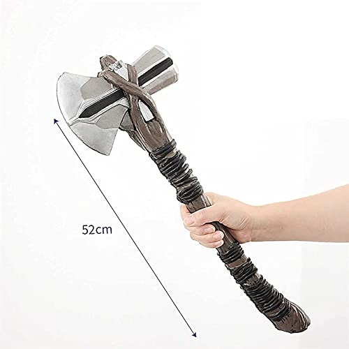 52CM Thor's Hammer,PU Polyuretano Marvel Thor Hammer Storm Breaveker AX,Réplica de Avengers 'Infinity War' PU Espuma Thor Tormenta Thor Tormenta Hacha Juguete para Niños