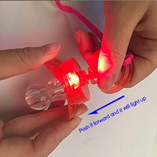 6 uds., Chupete con luz LED de colores intermitentes, anillos de goma, collar de dedo, juguetes para fiestas de Halloween, favores, espectáculos de conciertos, raves-6 piezas Mixcolor_Chupete-sil