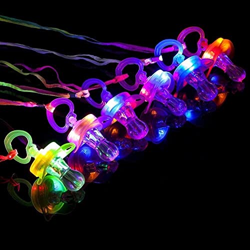 6 uds., Chupete con luz LED de colores intermitentes, anillos de goma, collar de dedo, juguetes para fiestas de Halloween, favores, espectáculos de conciertos, raves-6 piezas Mixcolor_Chupete-sil