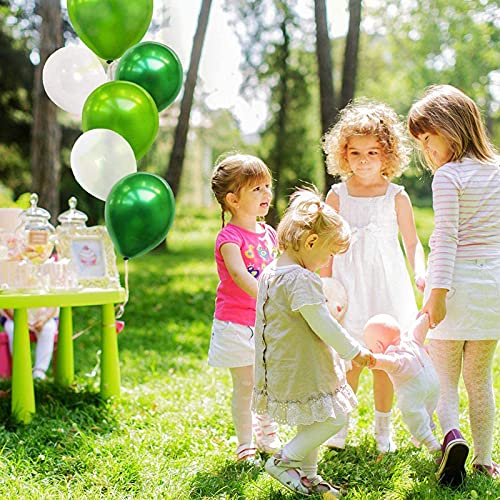 64 globos verdes, con confeti, 30 cm, color verde, globos de helio para decoración de cumpleaños de niños, guirnalda de balones, dinosaurios jóvenes