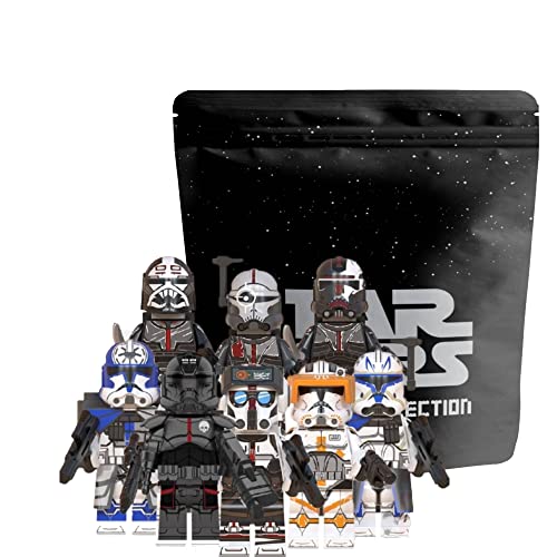 8 minifiguras de lote malo – Wrecker Crosshair Hunter Tech Plus Commander Rex Cody Jesse Ahsoka Clone Trooper Clone Force 99 figuras de acción Bloques de construcción regalo