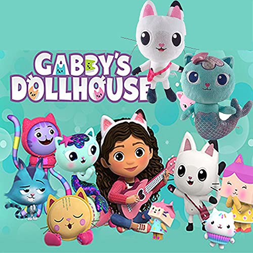 9.8in/25cm Gabby'S Dollhouse Plush,bonitas patas de Pandy de dibujos animados y muñeco de peluche Mercat para la recompensa del progreso del niño (Pandy Paws+Mercat)