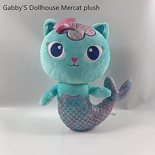 9.8in/25cm Gabby'S Dollhouse Plush,bonitas patas de Pandy de dibujos animados y muñeco de peluche Mercat para la recompensa del progreso del niño (Pandy Paws+Mercat)