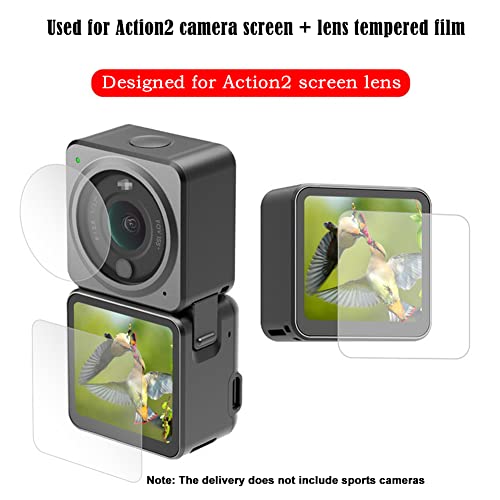 A/A Enouk lente de cámara de vidrio templado protector de pantalla kit de película para DJI OSMO acción 2 lente protección película Kit Accesorios