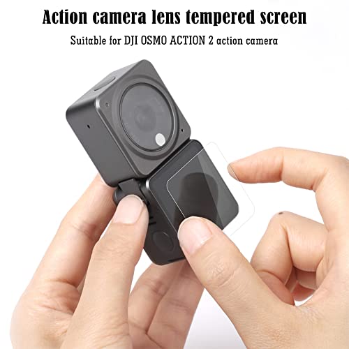 A/A Enouk lente de cámara de vidrio templado protector de pantalla kit de película para DJI OSMO acción 2 lente protección película Kit Accesorios