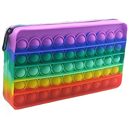 Aatpuss Estuche para Lápices de Silicona de Color, Estuche para Lápices Pop, Bolsa de Papelería Arcoíris, para Almacenamiento de Lápices, Almacenamiento de Bolsas de Cosméticos(Color)