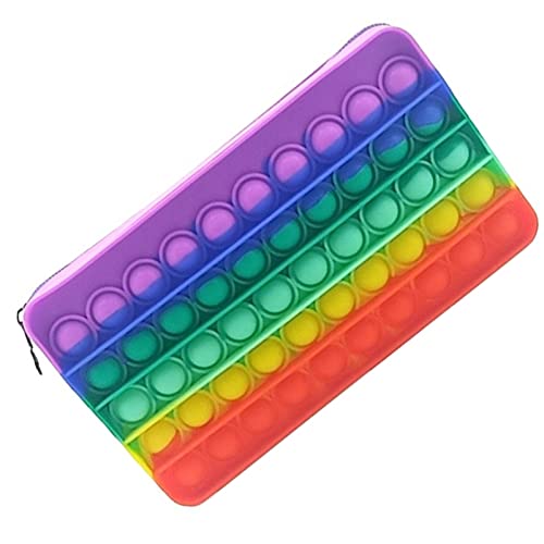 Aatpuss Estuche para Lápices de Silicona de Color, Estuche para Lápices Pop, Bolsa de Papelería Arcoíris, para Almacenamiento de Lápices, Almacenamiento de Bolsas de Cosméticos(Color)