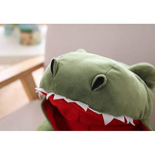 Abaodam Bonito cojín de peluche con capucha de dinosaurio, cojín de viaje relleno, juguete de muñeca para niños y adultos