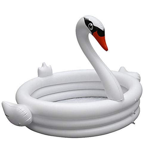 Abaodam White Swan Shaped Homeheld - Bañera hinchable para niños y niñas, color blanco