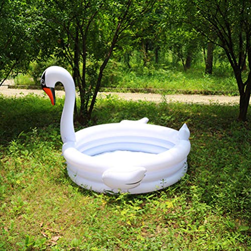 Abaodam White Swan Shaped Homeheld - Bañera hinchable para niños y niñas, color blanco