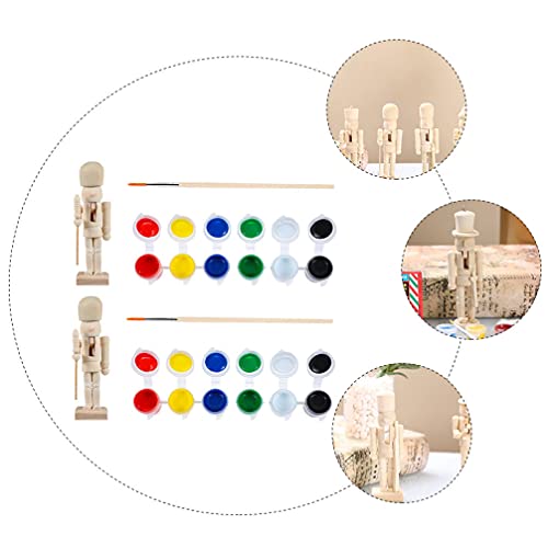 ABOOFAN 2 Juegos de Cascanueces de Madera sin Terminar Pintura de Cascanueces de Madera Navidad Soldado Figuras sin Pintar para Pintar Madera Mesa DE Navidad Centros de Mesa Decoraciones