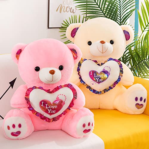 Abrazo corazón Oso muñeco de Peluche Oso muñeca Regalo para niños Panda Juguete Oso de Peluche Oso Grande Dibujos Animados-Rojo, 30 cm