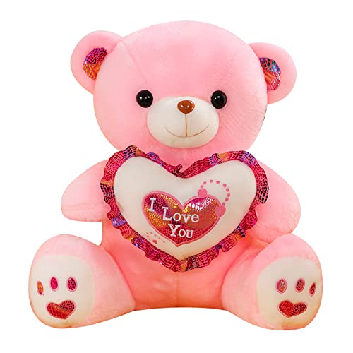 Abrazo corazón Oso muñeco de Peluche Oso muñeca Regalo para niños Panda Juguete Oso de Peluche Oso Grande Dibujos Animados-Rojo, 30 cm