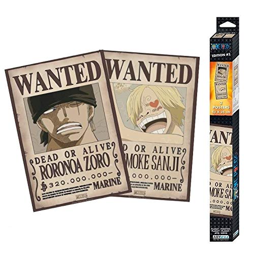 ABYstyle - One Piece - Set 2 Chibi Posters - Wanted Zoro & Sanji (52x35)