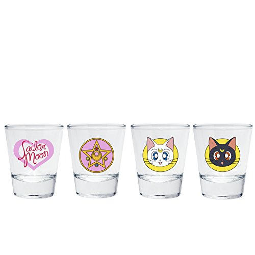 ABYstyle- Sailor Moon - Vaso de chupito con Emblema, Color Transparente, 3 Unidad (Paquete de 1) (Z887780)