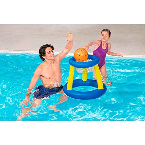 Acan Bestway - Canasta de Baloncesto Hinchable con Pelota para Piscina, Juego de Basket Flotante, Deportes acuáticos, Familia, Amigos, diámetro 61 cm